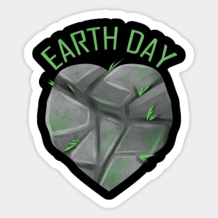 Heart Out Of Stone Earth Day Sticker